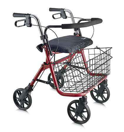 Evolution Series 4 Wheeled Rolling Walker Rollator with Large Front Basket Blowout - Senior.com Rollators